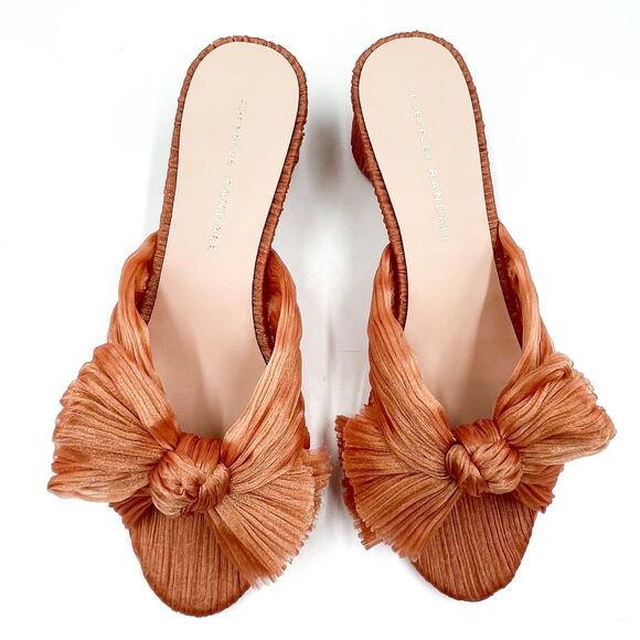 Loeffler Randall Emilia Knot Mules Sandals Bow Block Heel Slip On Sz 8 - Picture 4 of 10